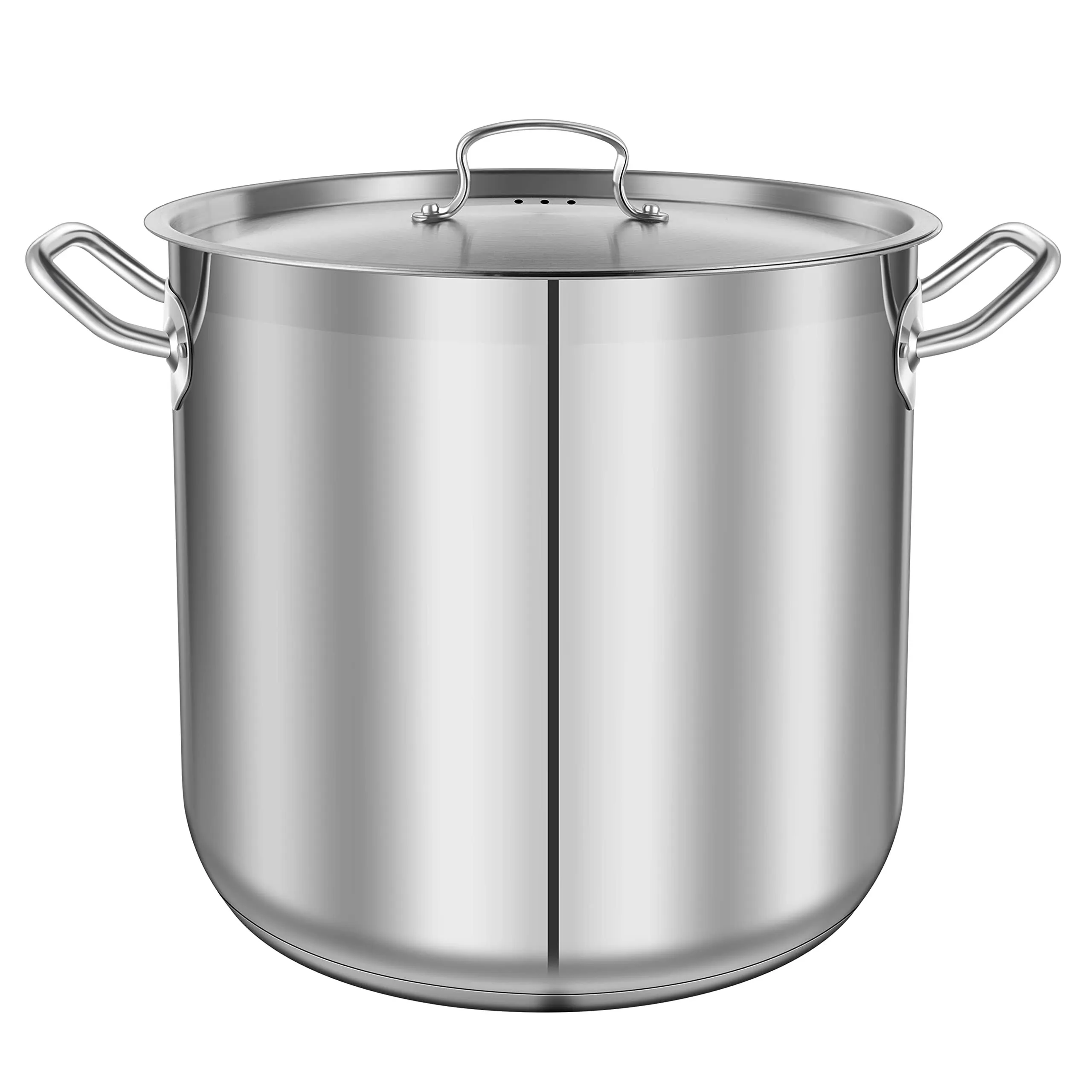 Nutrichef Stainless Steel Cookware Stockpot, 40 Quart Heavy Duty Induction Soup Pot With Stainless Steel Lid And Strong Riveted Handles, Even Heat Distribution, Compatible With Most Cooktops