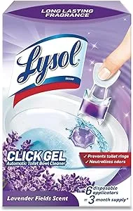 Lysol Click Gel Automatic Toilet Bowl Cleaner, For Cleaning and Refreshing, Lavender Fields, 6 Applicators (Pack of 1)