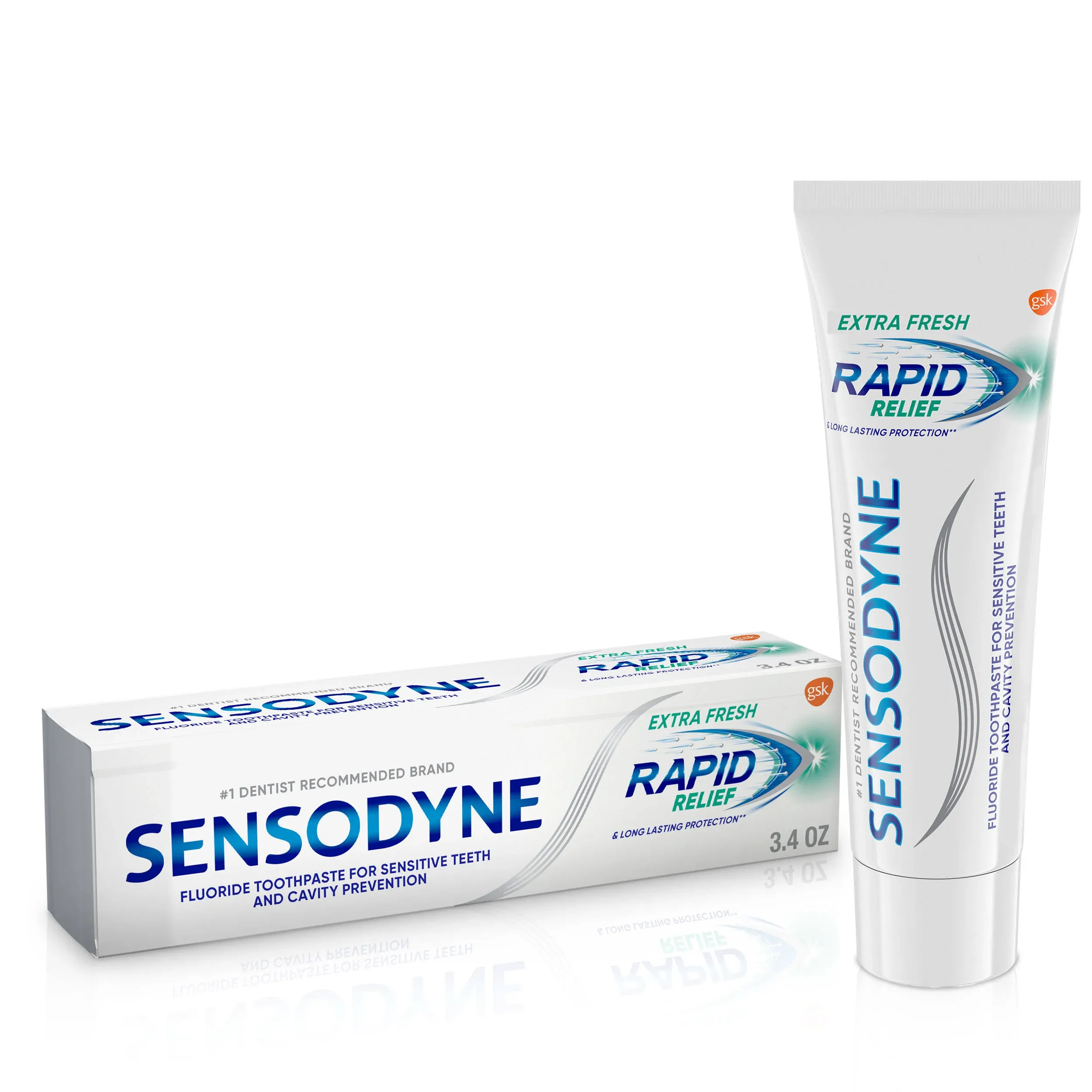 Sensodyne Toothpaste, with Fluoride, Mint, Rapid Relief - 3.4 oz