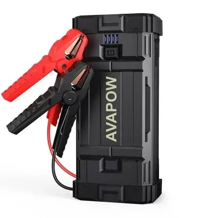 AVAPOW Jump Starter 1500A Peak Current Jumper Cables Kit for Car(Upto 12V 7L Gas/5.5L Diesel Engine) with USB Quick Charging and 400 Lumen LED Jump Starter Battery Pack