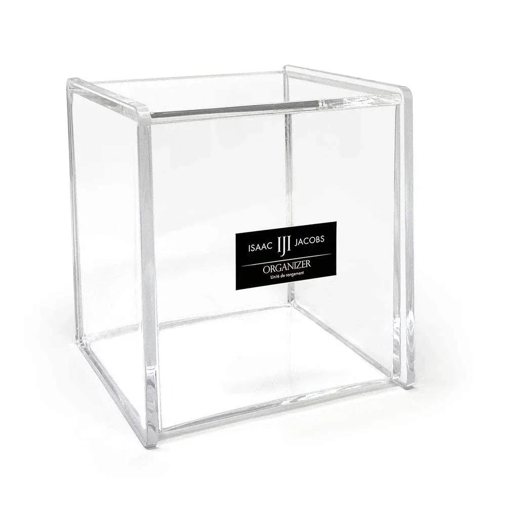 Isaac Jacobs Clear Acrylic Cube Organizer with Lid (5.25" L x 5.25"