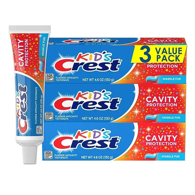 Crest Kids Toothpaste, Cavity Protection, Sparkle Fun, 4.6 oz, 3 Pack