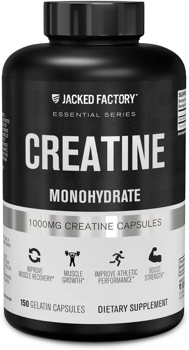 Creatine Monohydrate Powder 425g - Creatine Supplement for Muscle Growth, Increased Strength, Enhanced Energy Output and Improved Athletic Performance by Jacked Factory - 85 Servings, Unflavored