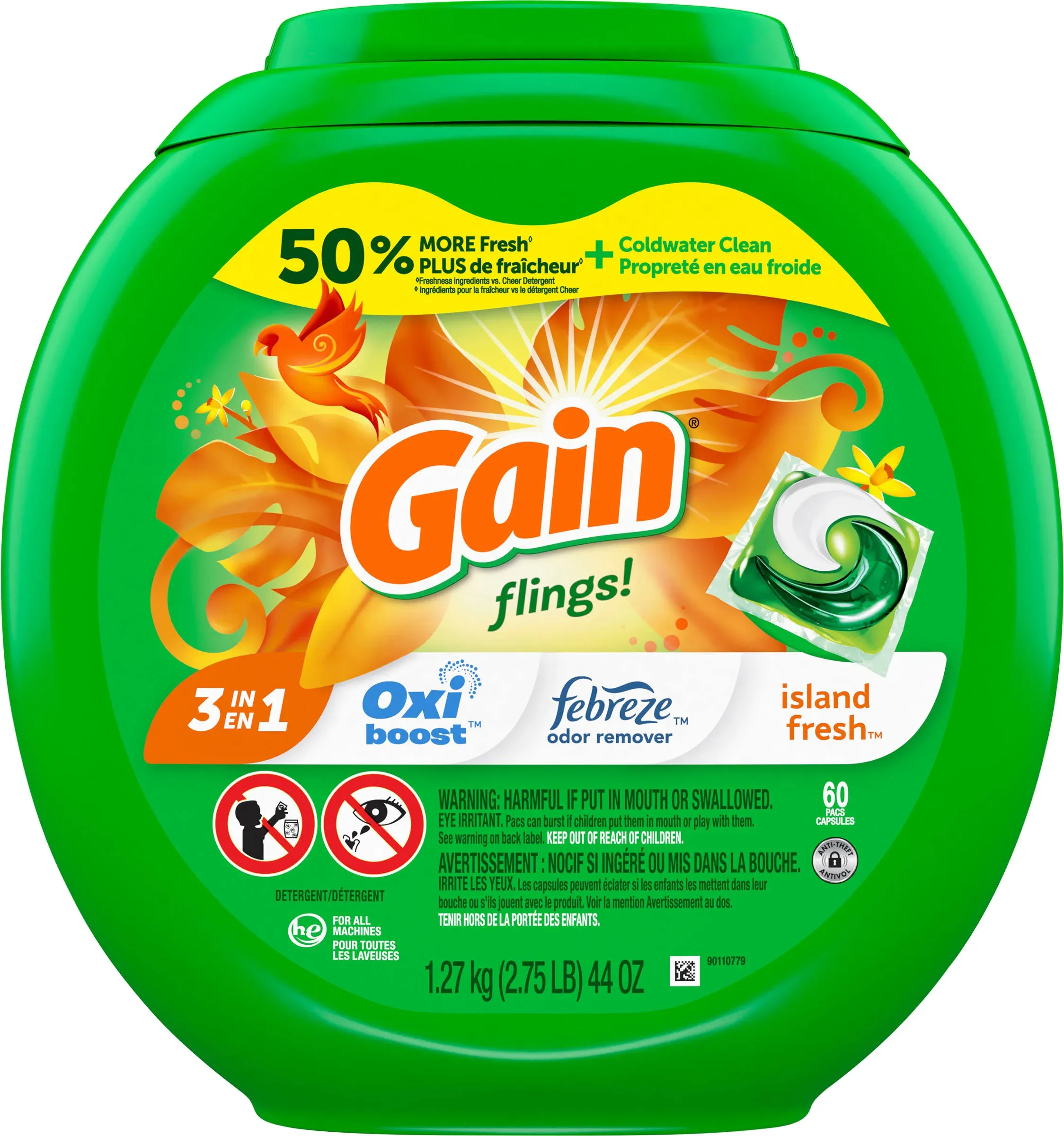 Gain flings! Laundry Detergent Soap Pods, High Efficiency (HE), Original Scent, 81 Count