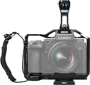 SIRUI Full Cage Kit with Top Handle for Panasonic LUMIX S5II/S5IIX, Arca-Swiss Compatible, with 1/4"-20 Thread Holes, ARRI 3/8"-16 Mounting Holes, Cold Shoe and NATO Rail