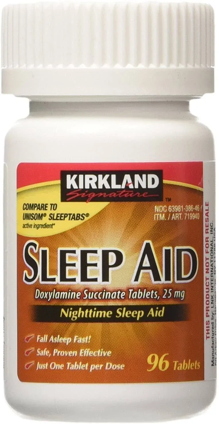 Sleep Aid Doxylamine Succinate 25 Mg, 96-Count (1 Bottle) Nighttime Sleep Aid