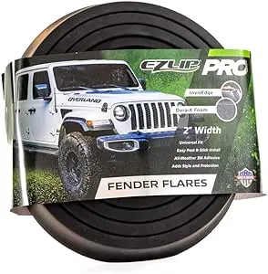 EZ Flares XL - Fender Flares PRO – Original EZ Lip Offroad Universal Flexible Foam Rubber 2-Inch Fender Extension