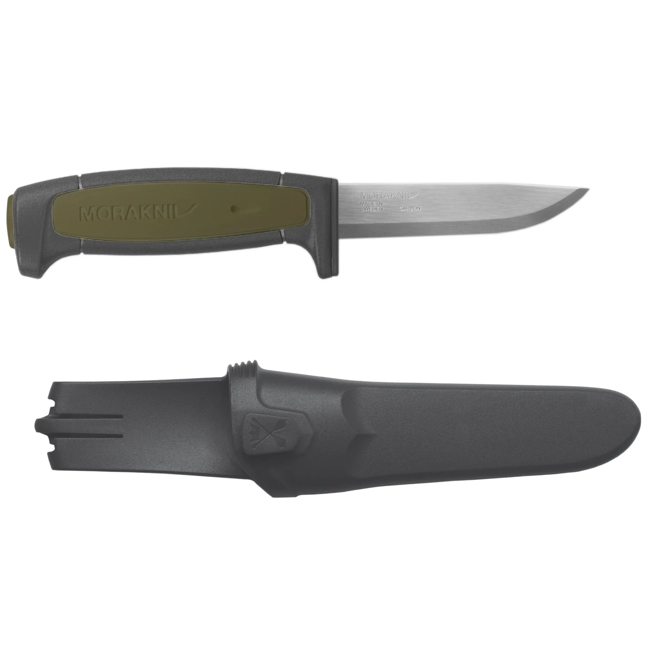 Mora Basic 511 Black / Green Work / Hunting Fixed Blade Knife - M-13249