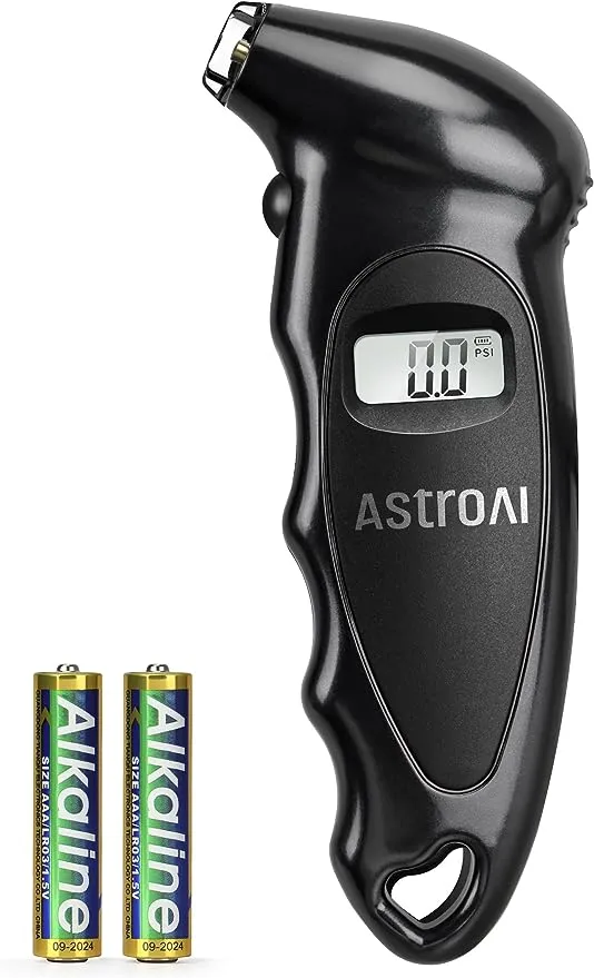 AstroAI Digital Tire Pressure Gauge with Replaceable AAA Batteries, 150 PSI 4 Se