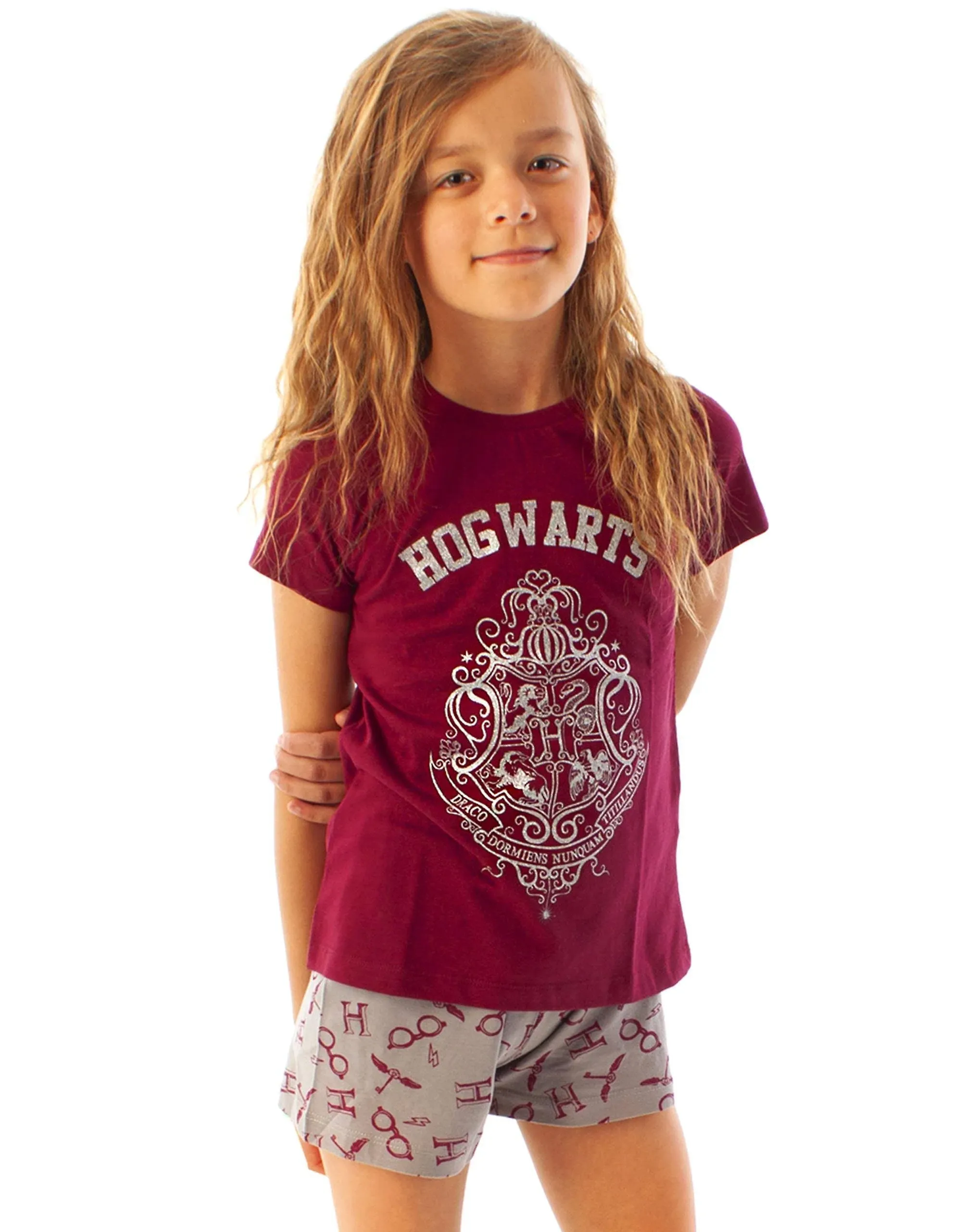 Harry Potter Pyjamas Hogwarts Crest Glitter Print Girl&#039;s Size 5 - 6