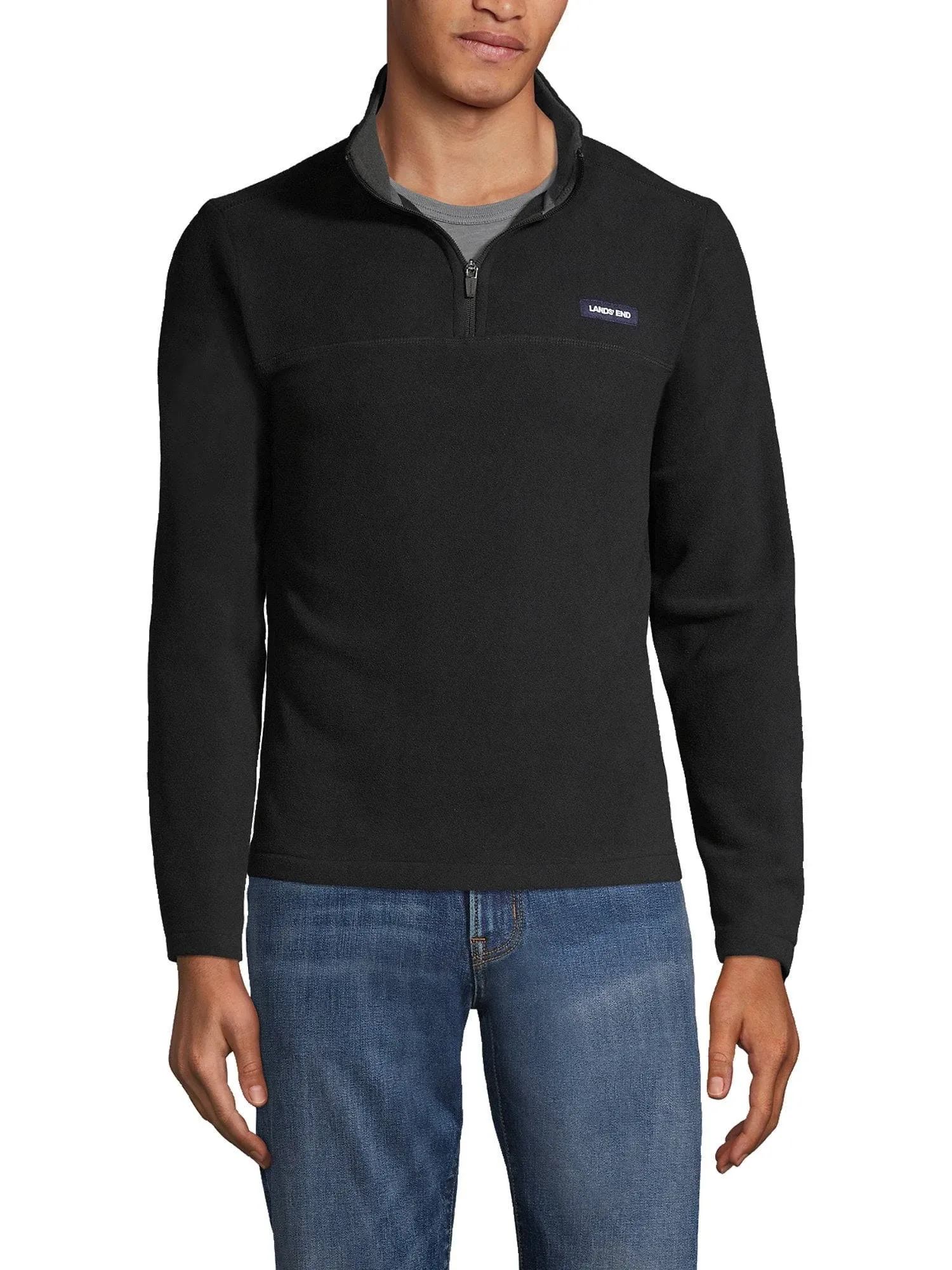 Lands' End Men's Fleece Quarter Zip Pullover