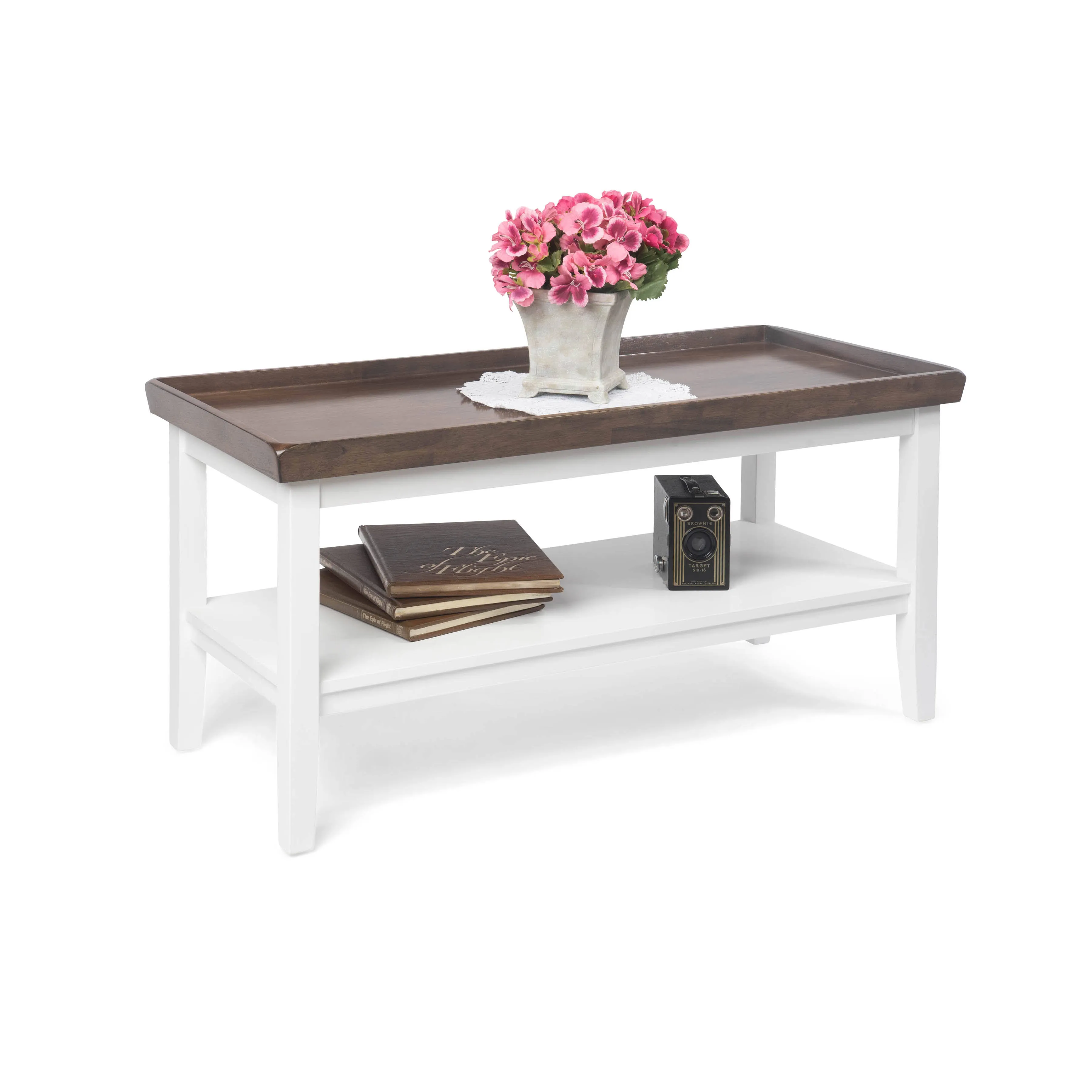 Convenience Concepts Ledgewood Coffee Table - Driftwood/White