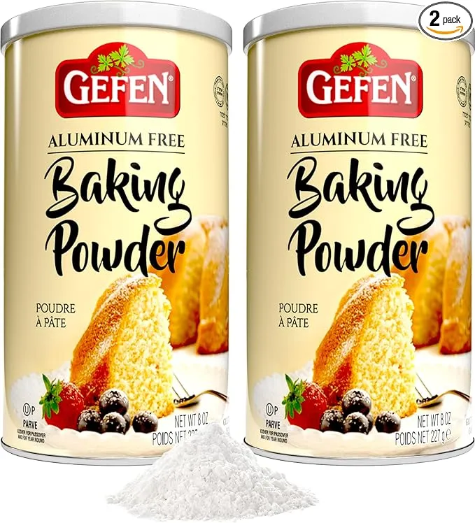 Gefen Aluminum Free Baking Powder, 8oz 2 Pack, Total of 1lb, Gluten Free, Cornstarch Free