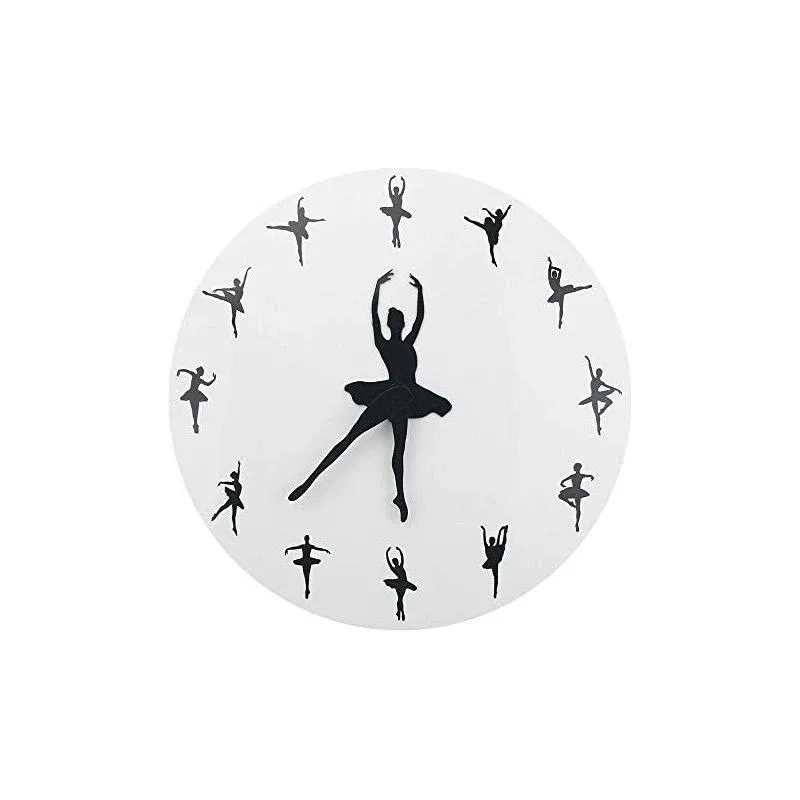 Timelike Ballerina Wall Clock Ballet Dancing Hanging Decor Clock Dancer Home ...