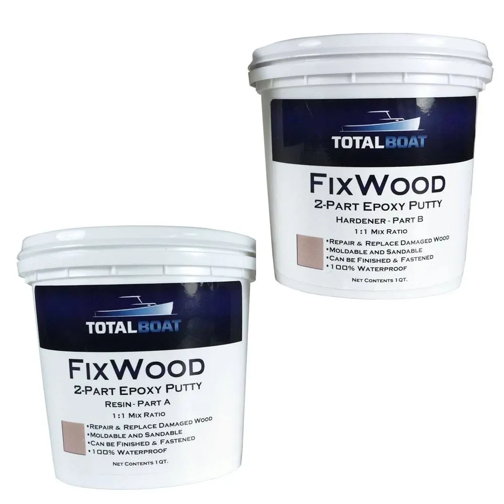 TotalBoat FixWood Epoxy Putty 2-Quart Kit for Wood Rot Repair 512885