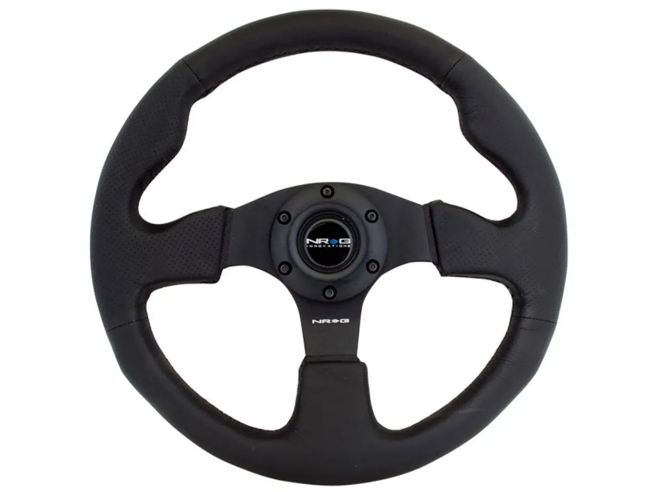 NRG Innovations RST-009R Race Style Leather Steering Wheel with Black stitch