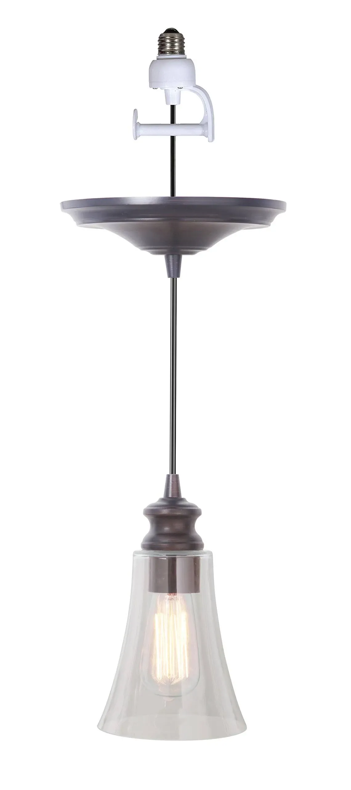 Worth Home Products PBN-0924-0011 1-Light Brushed Bronze Instant Pendant, 8.5" H x 10.5" W x 48" - Transitional - Pendant Lighting - by UnbeatableSale Inc. | Houzz