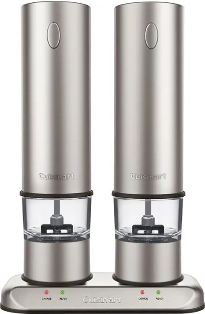 Cuisinart Rechargeable Electric Salt & Pepper Mill Set In Brushed Stainless Steel