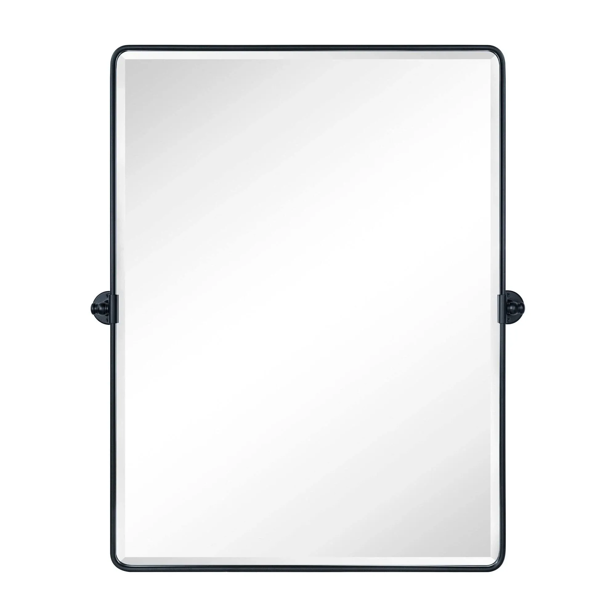 TEHOME Woodvale Rectangle Vertical Metal Wall Mirrors - 40" x 30" - Black