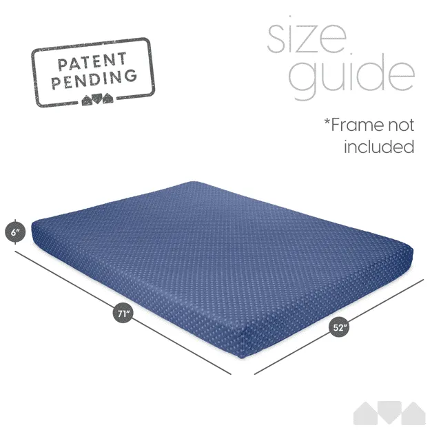 Milliard Memory Foam Futon Mattress – Full Size (Frame Not Included) (Navy)Milliard Memory Foam Futon Mattress – Full Size (Frame…