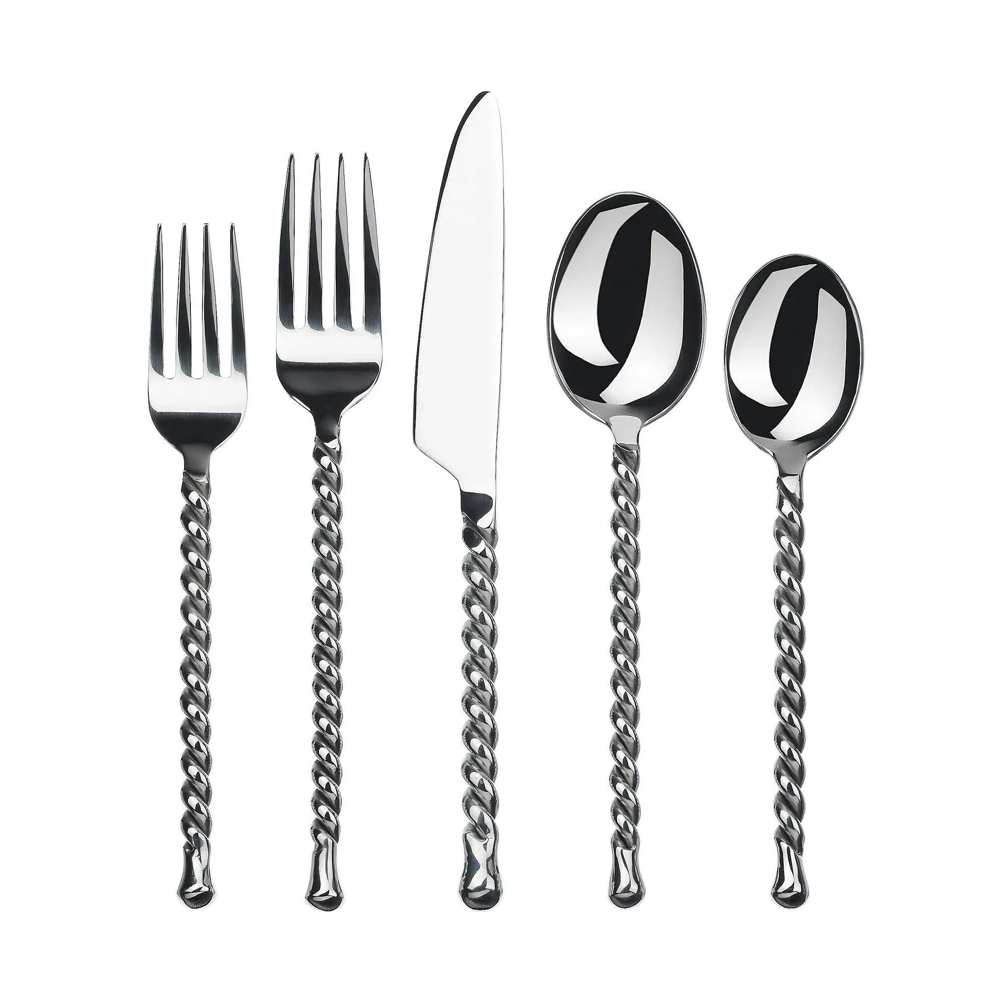 Gourmet Settings Silver Tear 20-Piece Flatware Set Service for 4