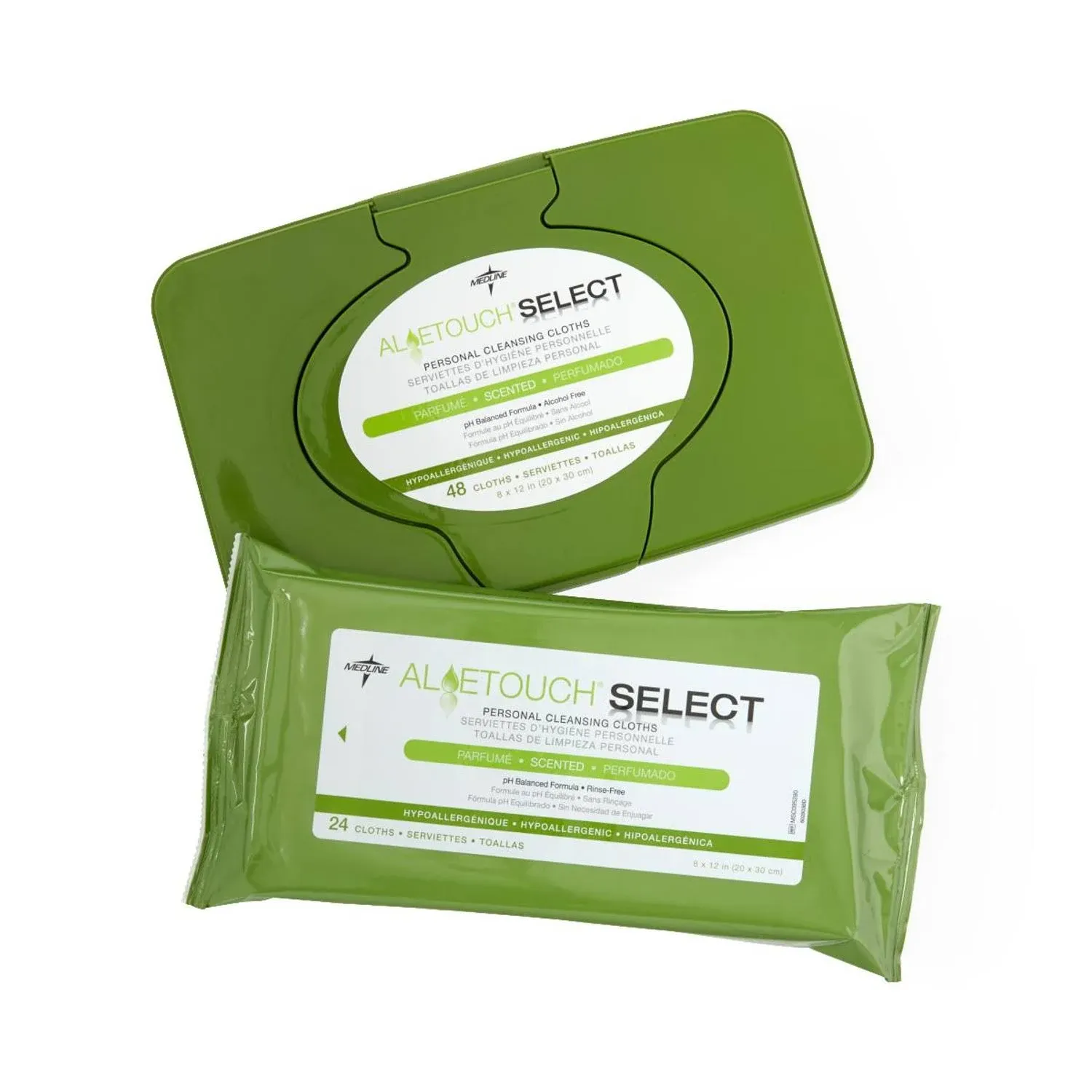 Aloetouch Select Premium Spunlace Personal Cleansing Wipes-24 Pack / Case