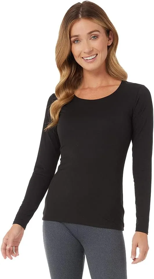 32 Degrees Women's Lightweight Baselayer Scoop Top | Long Sleeve | Form Fitting | 4-Way Stretch | Thermal