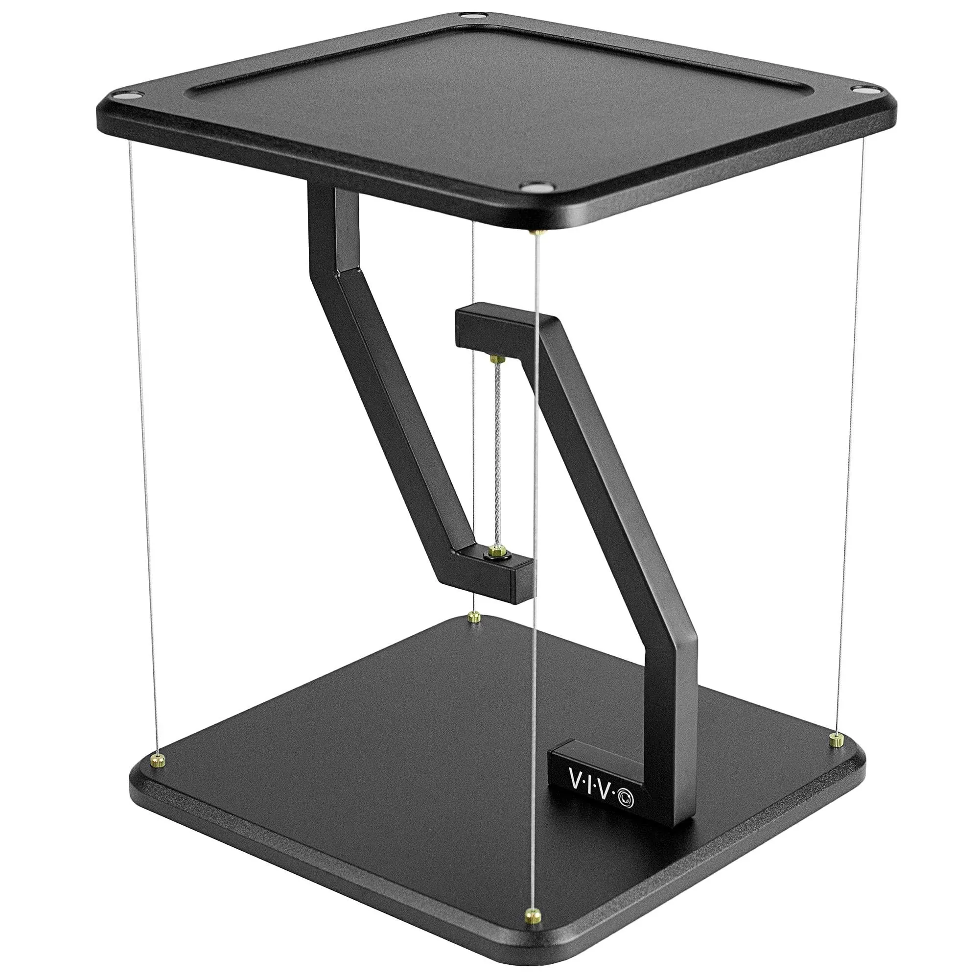 vivo Universal Black 12" Tensegrity Speaker Stand, Floating Tabletop Platform