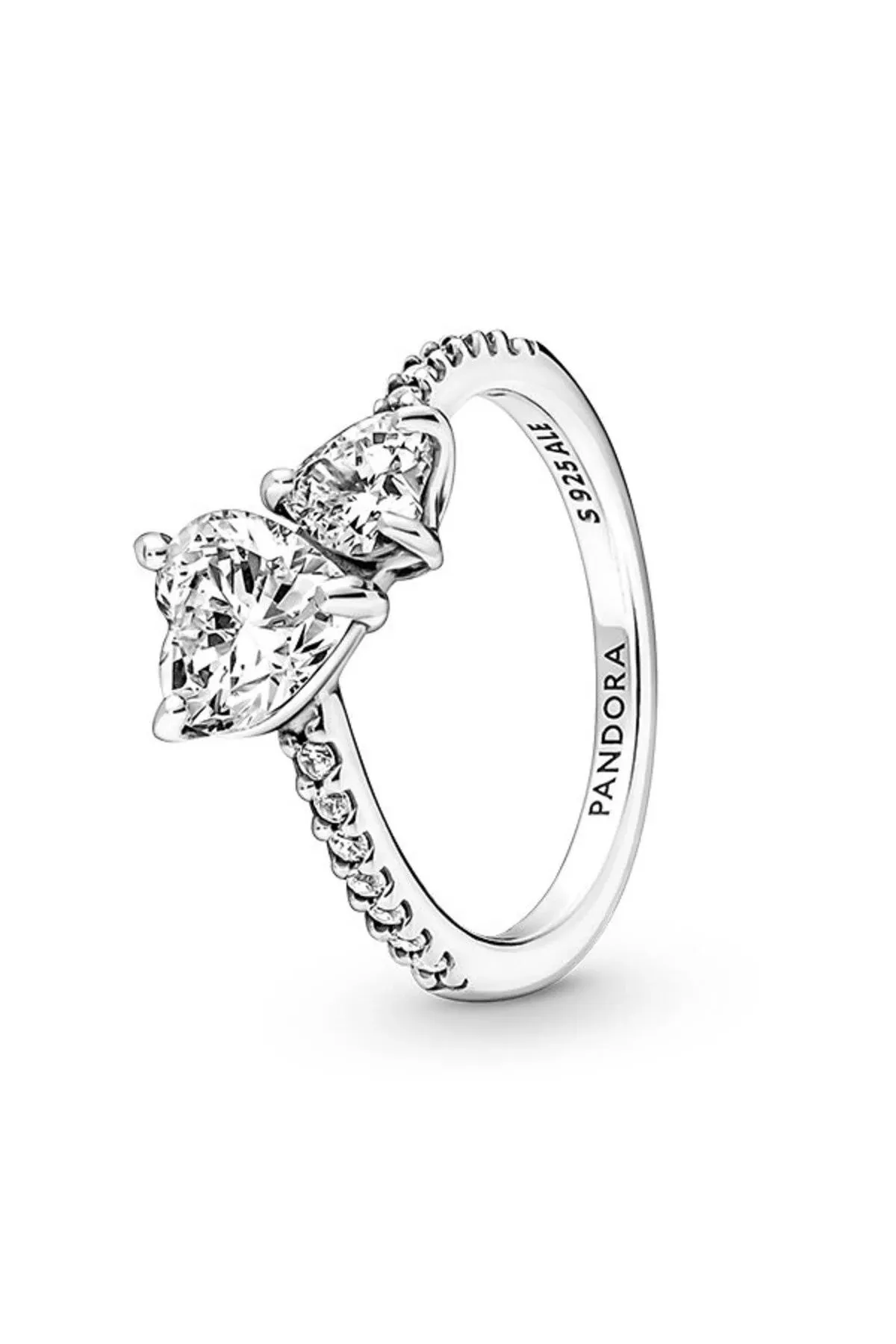 Pandora Double Heart Sparkling Ring 191198C01