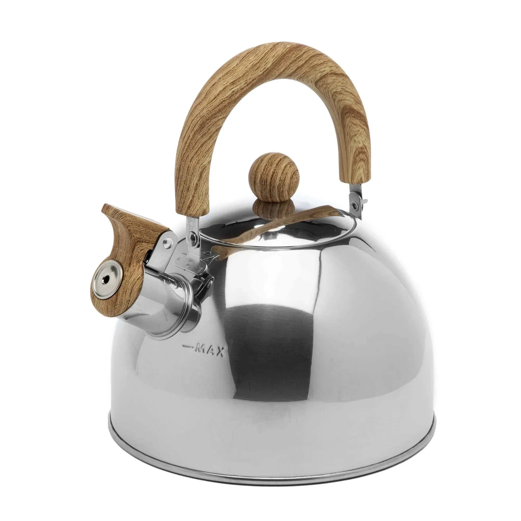 Stewart Whistling Stovetop Tea Kettle Food Grade Stainless Steel, Hot Water 