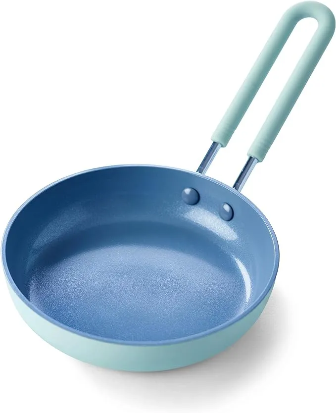 GreenPan Mini Healthy Ceramic Nonstick, 5" Round Egg Pan, PFAS-Free, Dishwasher Safe, Stay Cool Handle, Mint Green