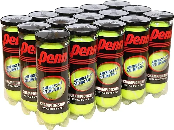 Penn Championship Tennis Balls - Extra Duty Felt Pressurized Tennis Balls - 15 Cans, 45 Balls