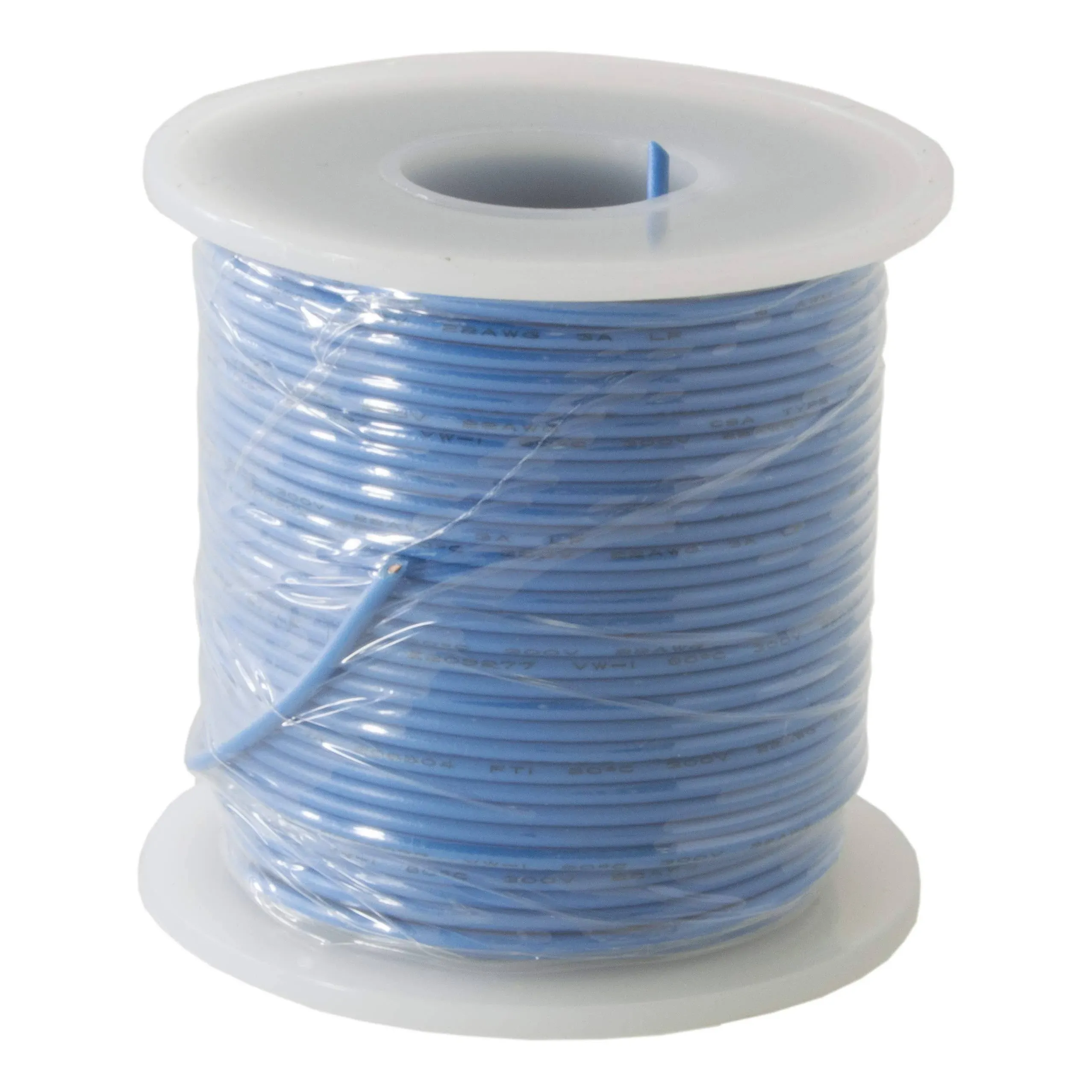 100 Feet Blue 22 Gauge Solid Hook-Up Wire, Tinned Copper, PVC Insulation (Shade May Vary)