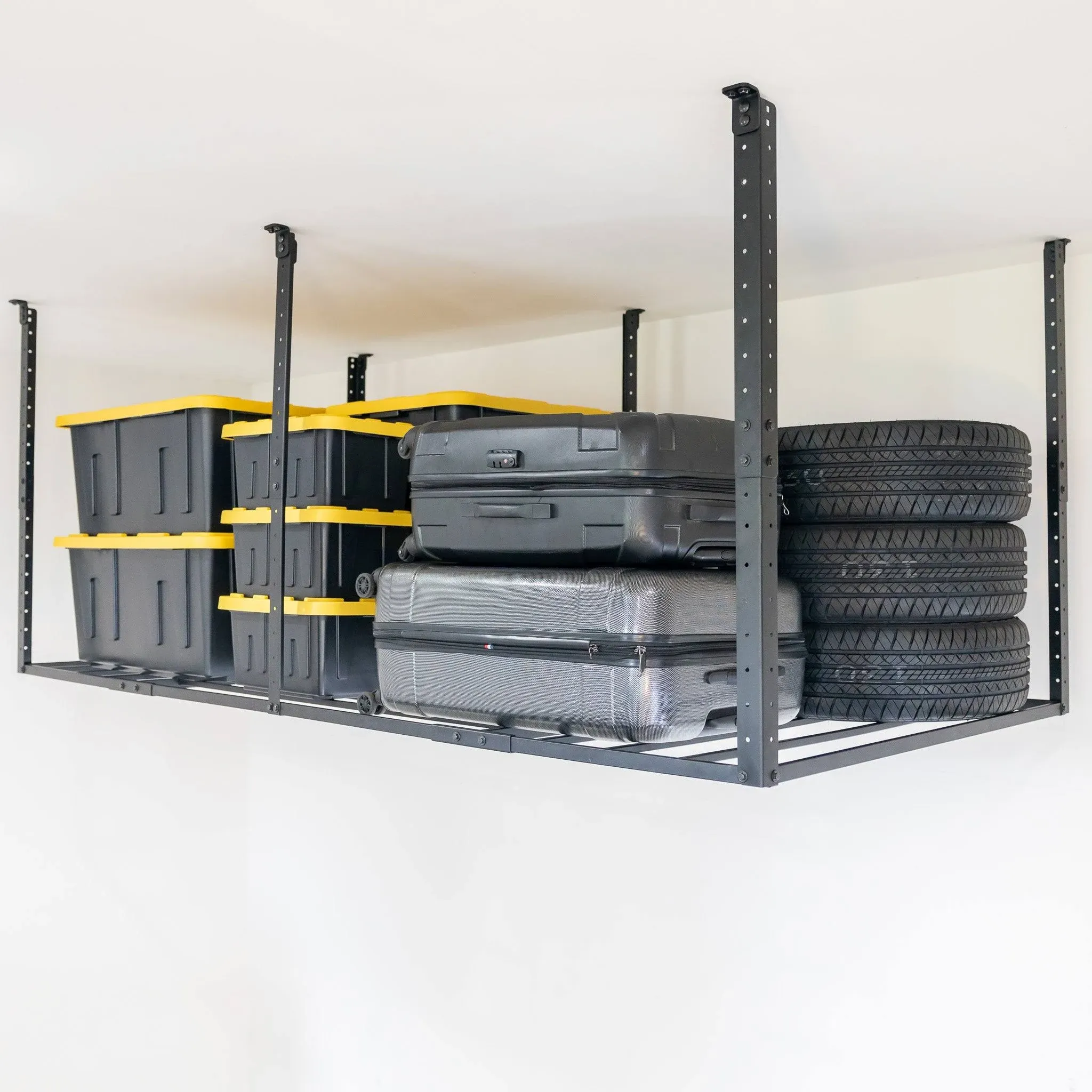 StoreYourBoard 4 x 8 Garage Storage Rack, Ceiling Shelf Overhead Organization, Heavy Duty Steel Platform Holds 700 lbs, 96 in. x 48 in. x 40 in.