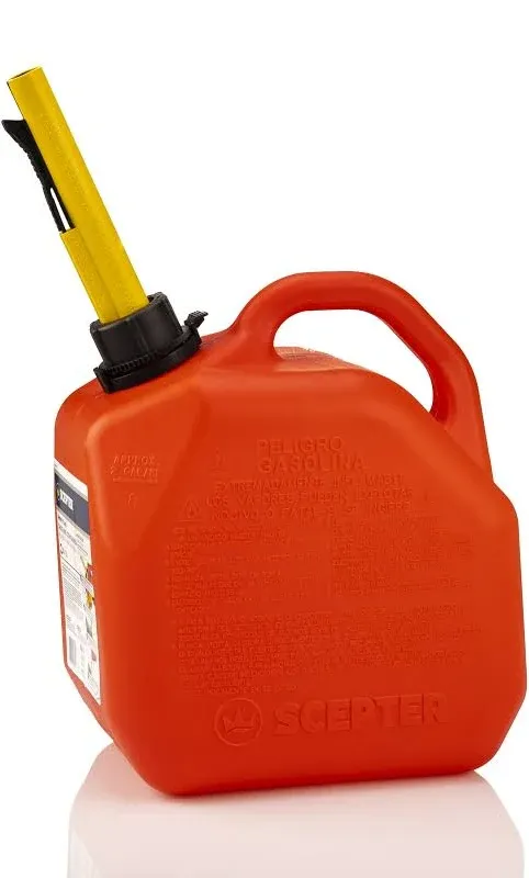 Scepter Flo n' go FG4G211 Gas Can, 2 gal Capacity, Polypropylene, Red