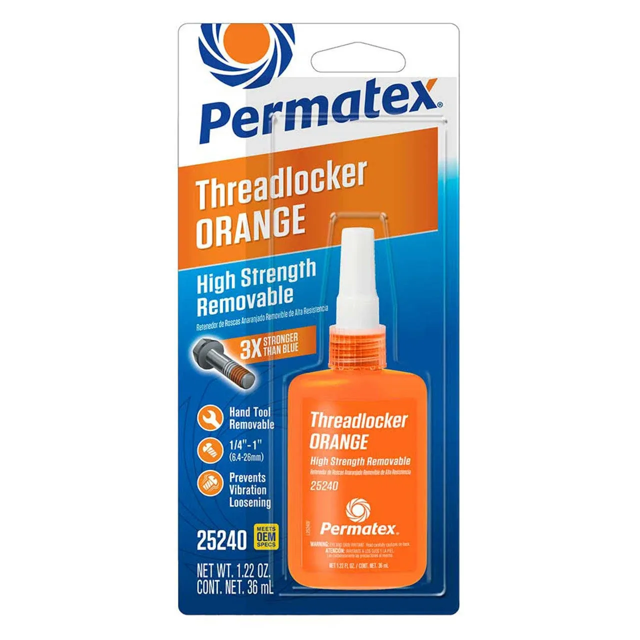 Permatex 35 ml High Strength Orange Removable Threadlocker