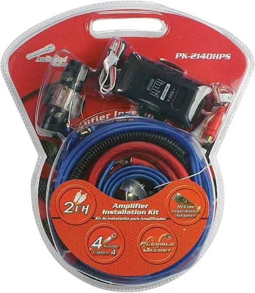 Audiopipe Complete 4 Gauge Amp kit with Line Out Converter