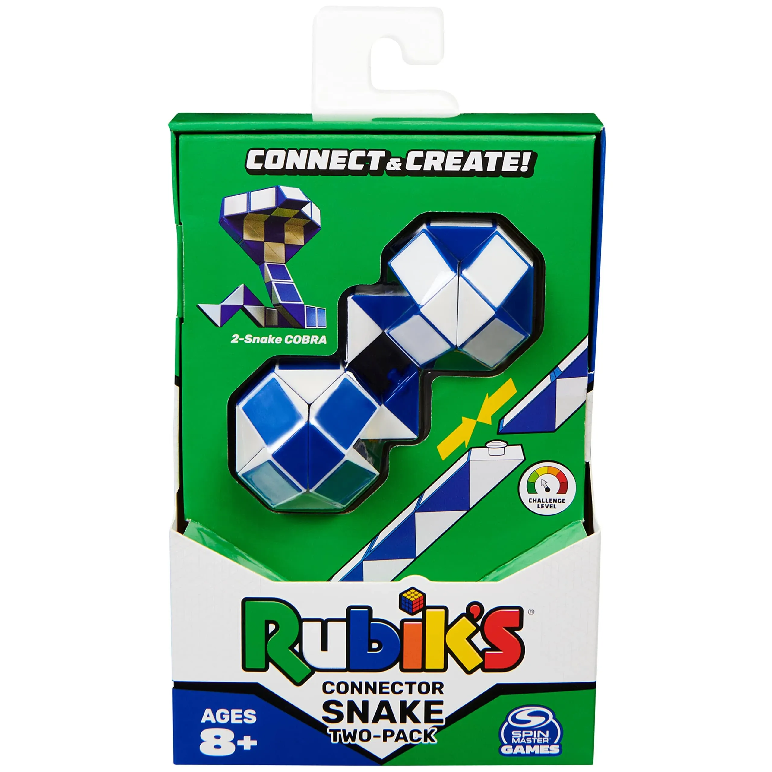 Rubik’s Connector Snake, Two-Pack Cubes 3D Puzzle Game Activity Cube | Fidget