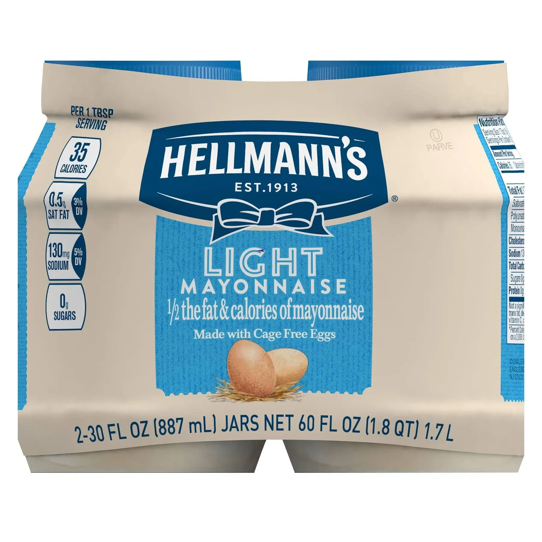 Hellmanns Mayonnaise, Light - 30 fl oz