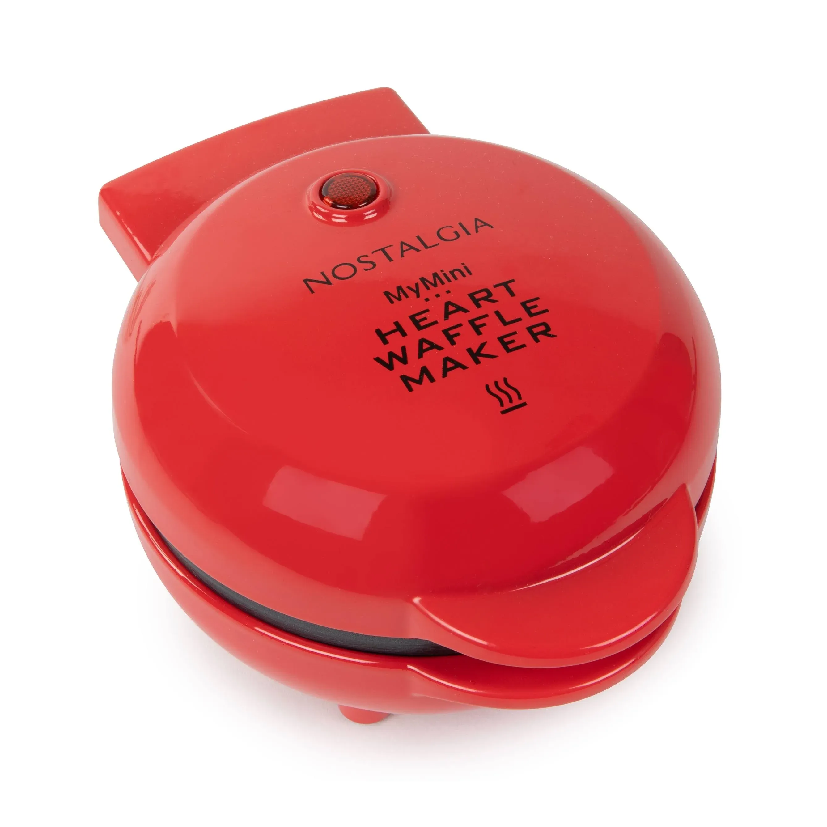 Nostalgia MyMini Personal Electric Waffle Maker, 3-3/4&rdquo;H x 6-1/2&rdquo;W x 5-1/4&rdquo;D, Red Heart