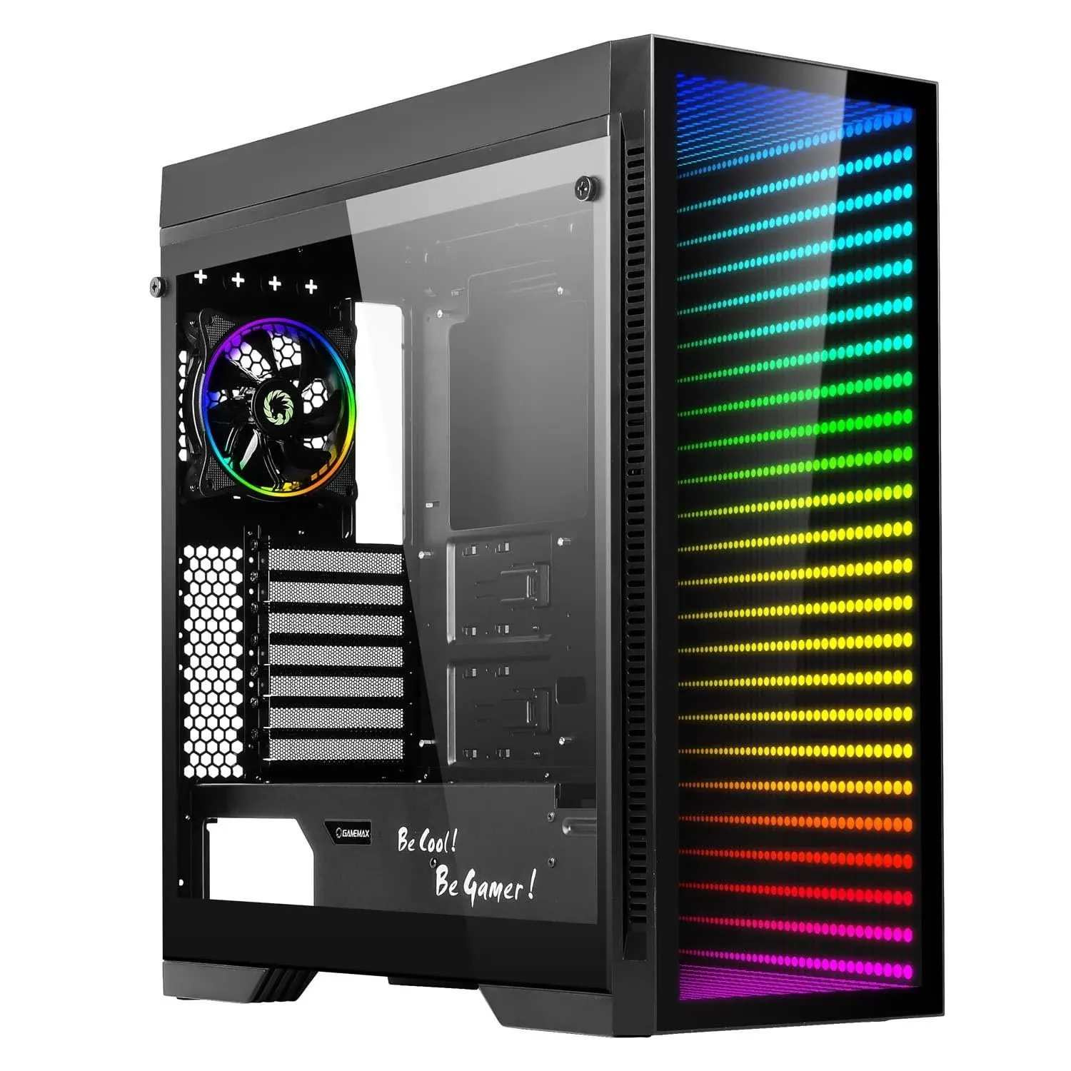 Gaming Case Full Tower, with Tempered Glass Side Panel & ARGB LED Mirror ...