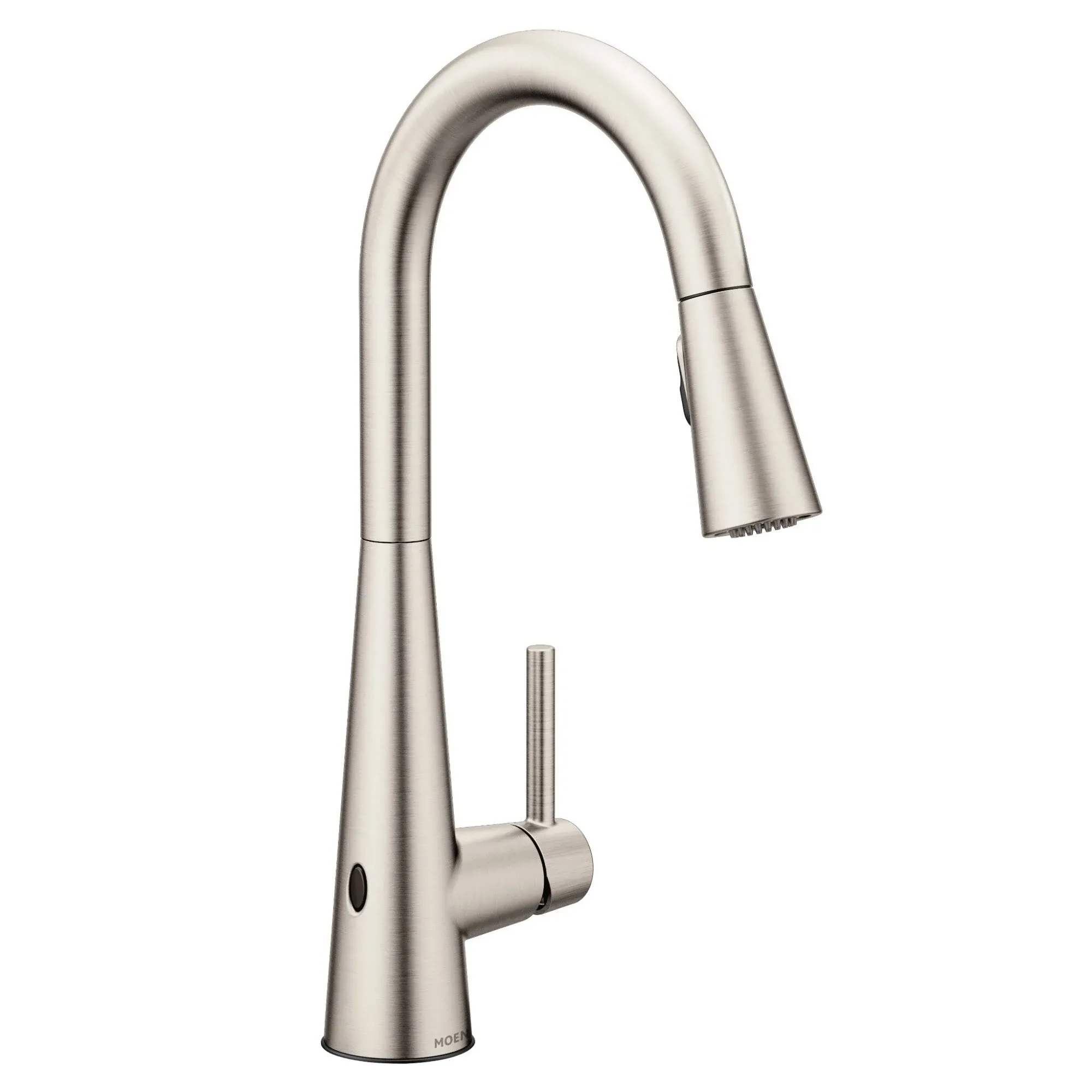 Moen Sleek Brushed Gold Motionsense Wave Sensor Touchless Kitchen Faucet, One-Handle Modern Kitchen Sink Faucet with Pulldown Sprayer Featuring Power Clean, 7864EWBG