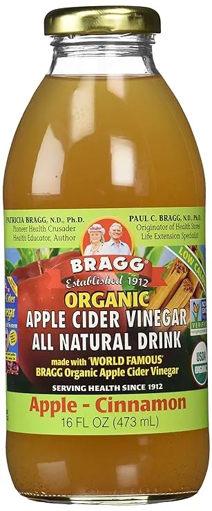 Bragg Organic Apple Cider Vinegar Refresher, Apple Cinnamon, 16 fl oz