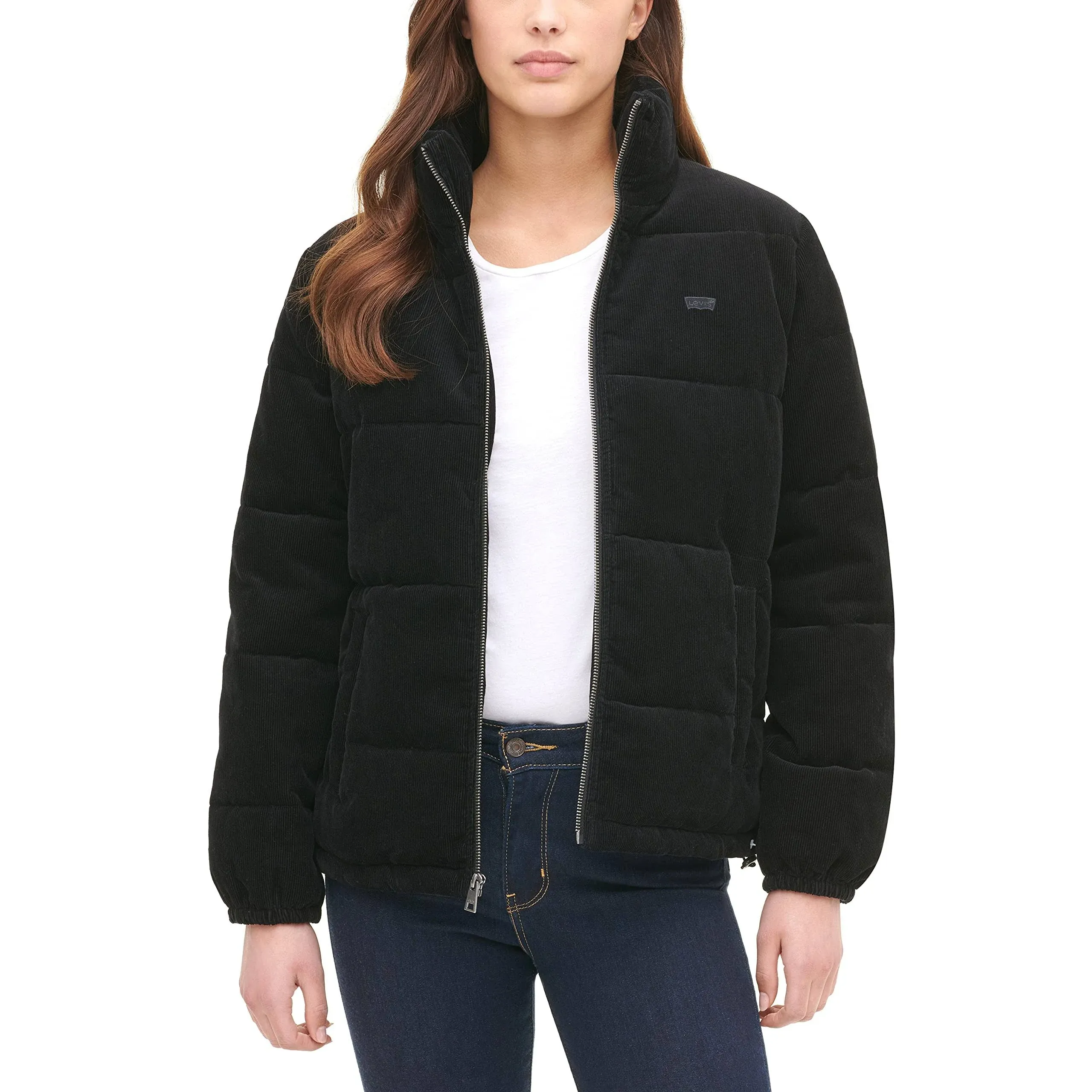 Levi's Women's Corduroy Puffer Jacket - Black - Size M