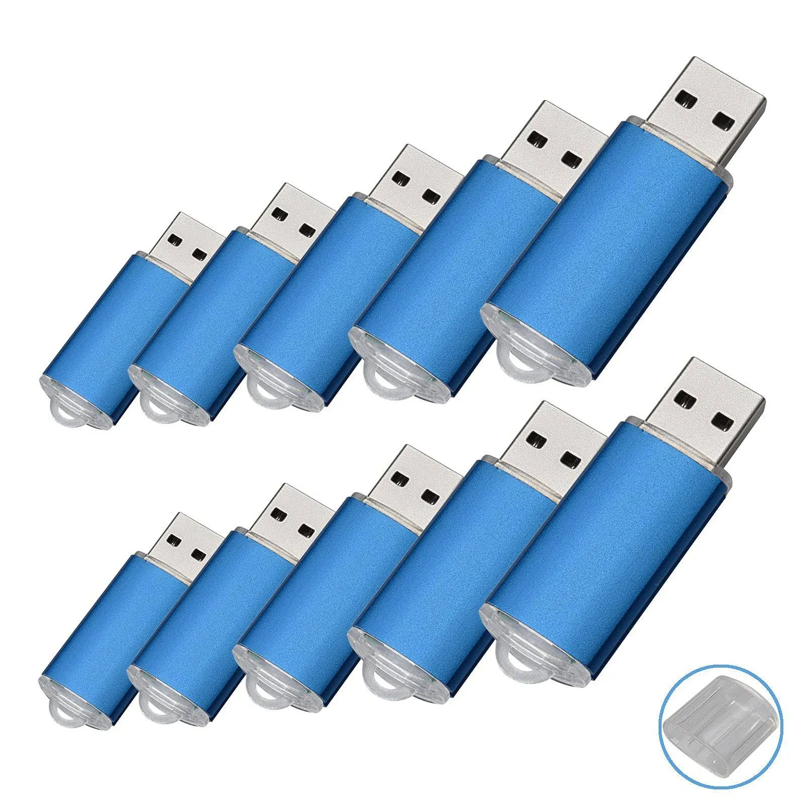 RAOYI 10 Pack 8GB USB Flash Drive USB 2.0 Memory Stick Bulk Thumb Drive Pen Drive Jump Drive-Blue