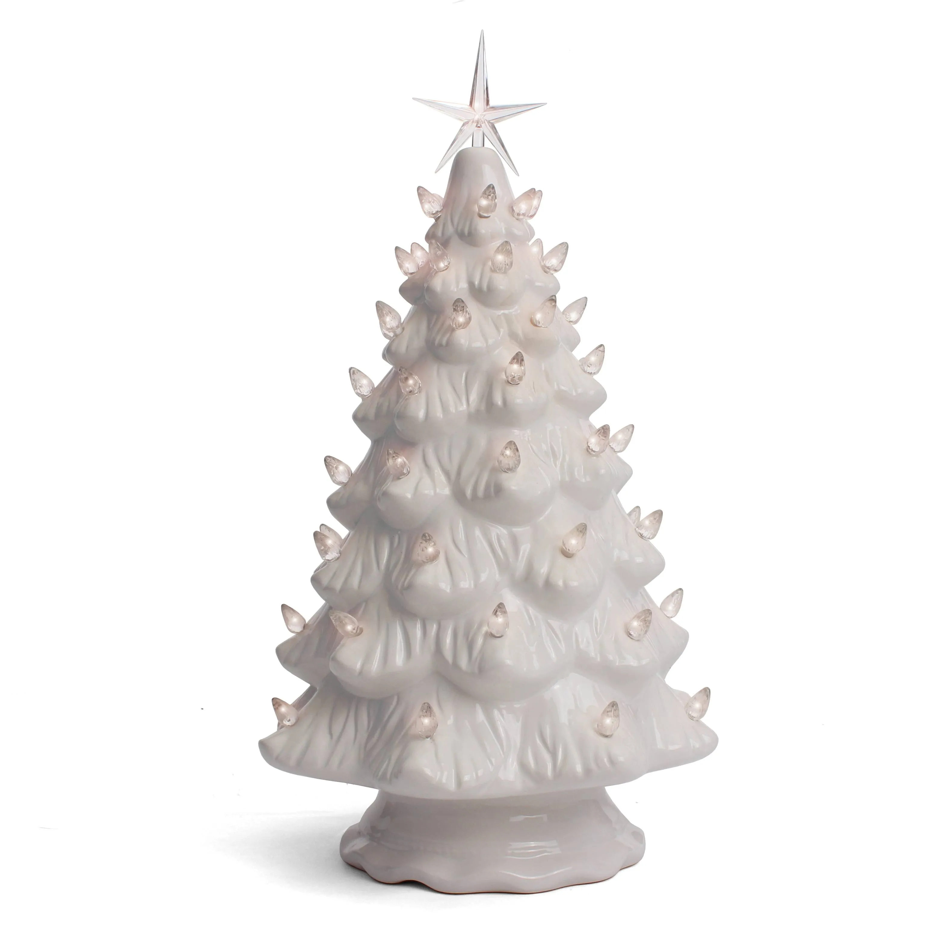 Milltown Merchants Ceramic Christmas Tree - Tabletop Christmas Tree Lights - 15.