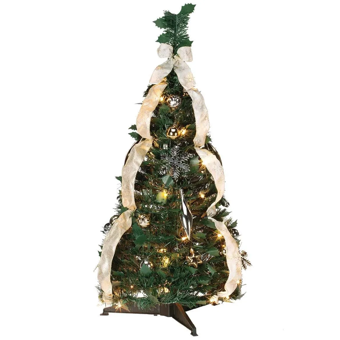 3&#x27; Silver &amp; Gold Pull-Up Tree by Holiday Peak&#x2122;