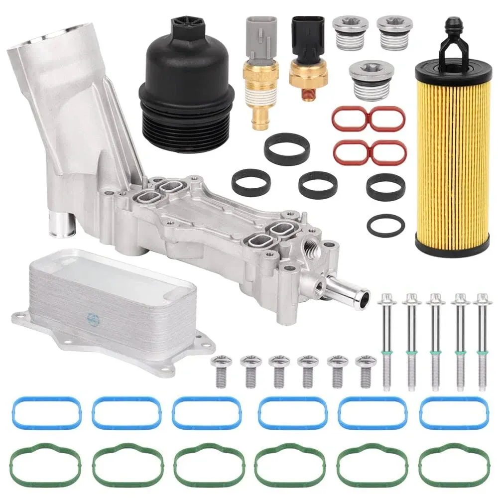 XIAORENWU 926-959 Aluminum Engine Oil Cooler and Oil Filter Housing Adapter 926 ...