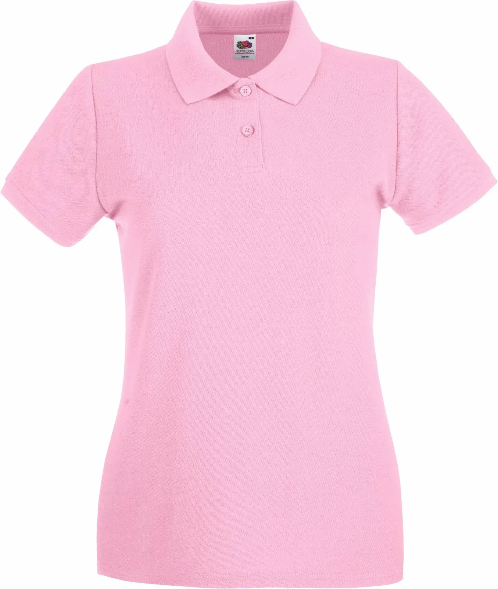 Fruit of The Loom Ladies Lady-Fit Premium Short Sleeve Polo Shirt / XL / Light Pink