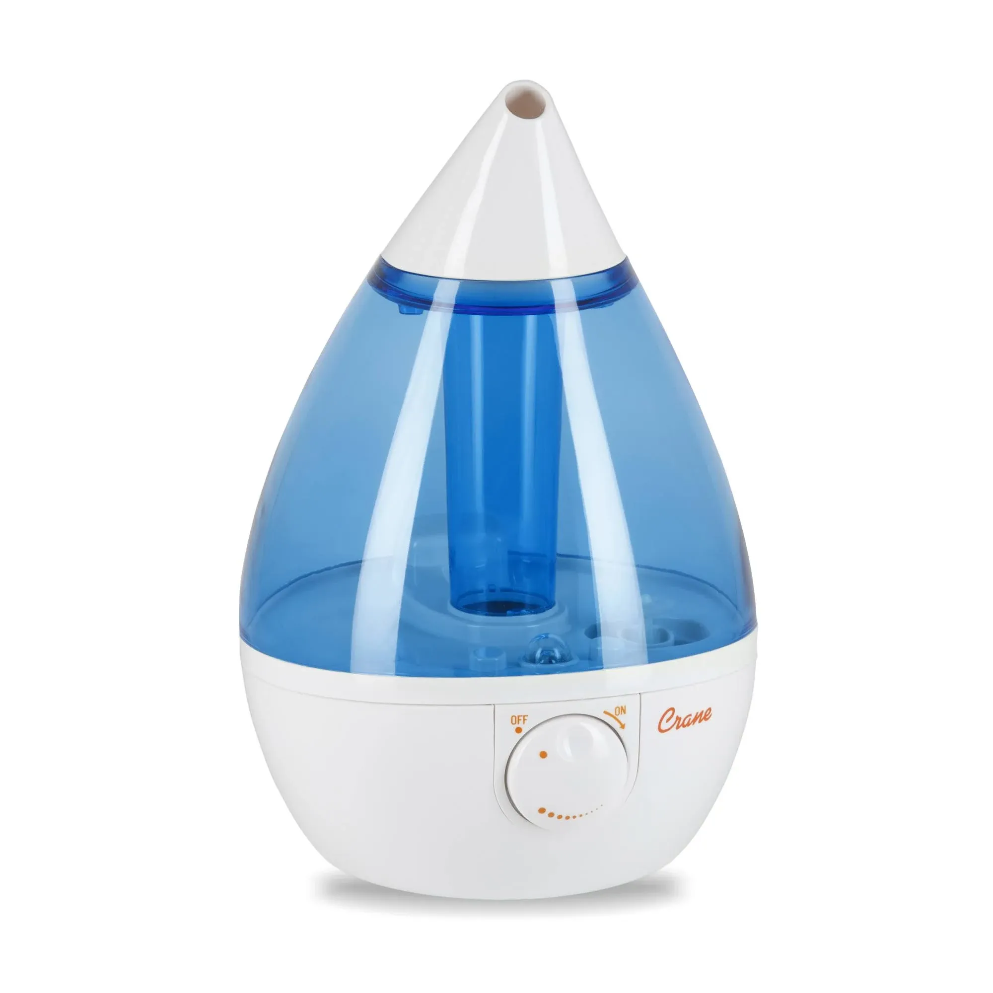 Crane Ultrasonic Cool Mist Humidifier for Bedroom, Baby Nursery, Kids Room, Plants, or Office, Large 1 Gallon Tank, Filter Optional, Blue and White